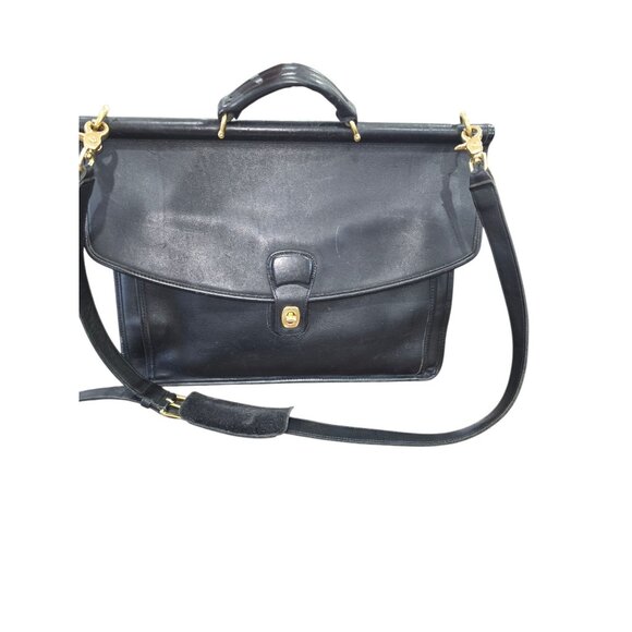 Vintage Coach Beekman briefcase crafted from black glove tanned leather Unisex